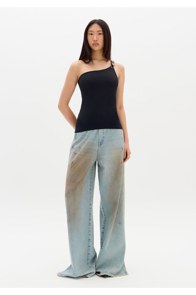Blusa Ombro Único Com Fivela