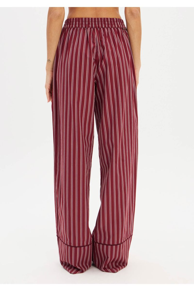 Calça Full Length Cintura Média Listrada