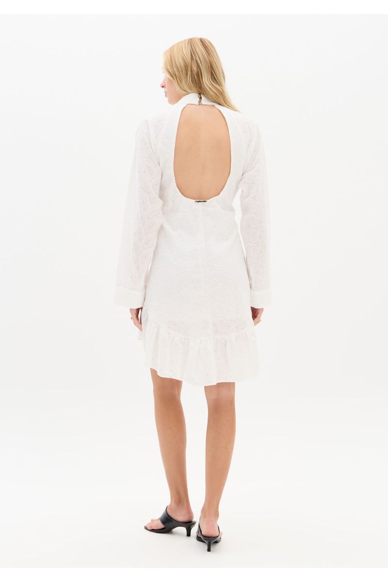 Vestido Curto Com Gola Manga Longa
