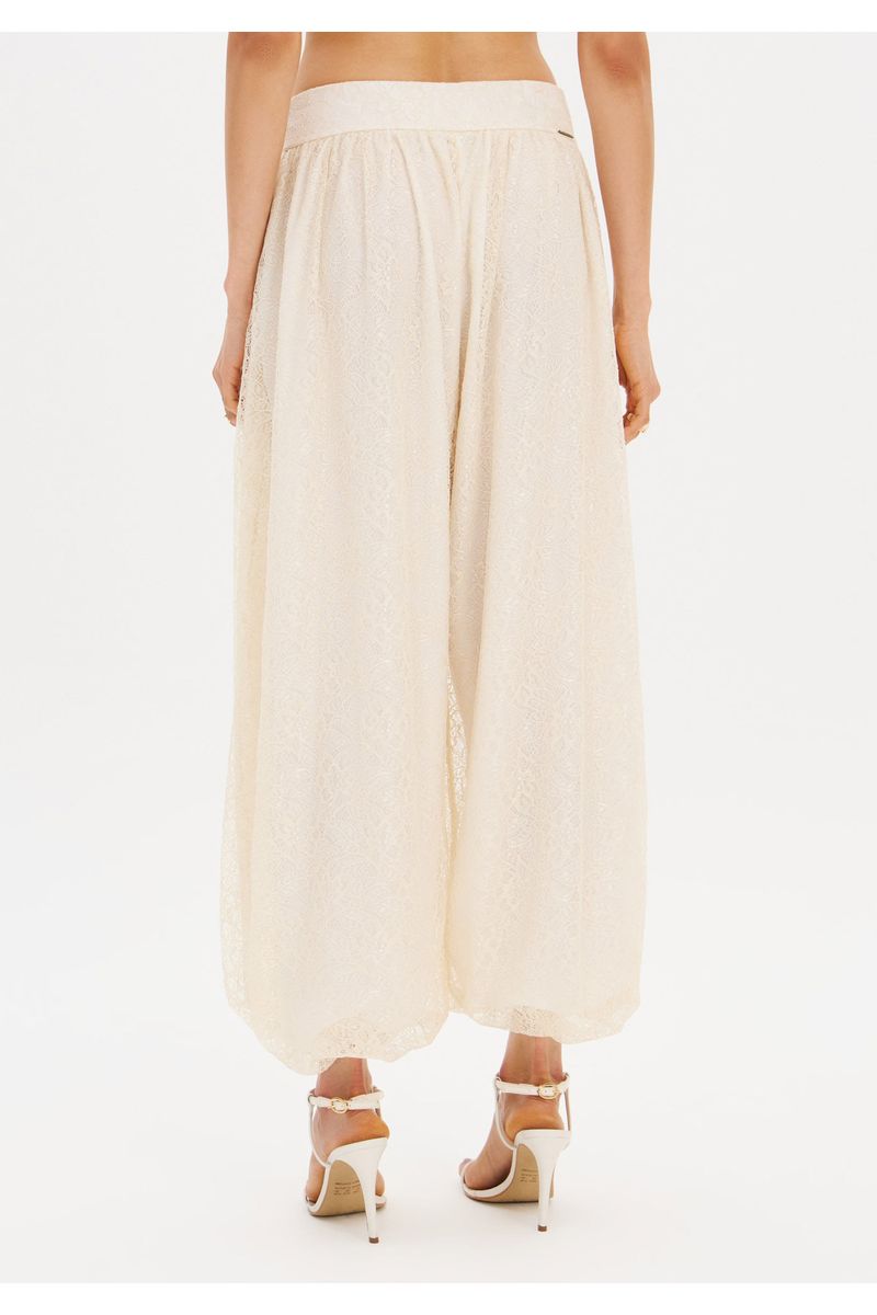 Calça Balloon Em Renda