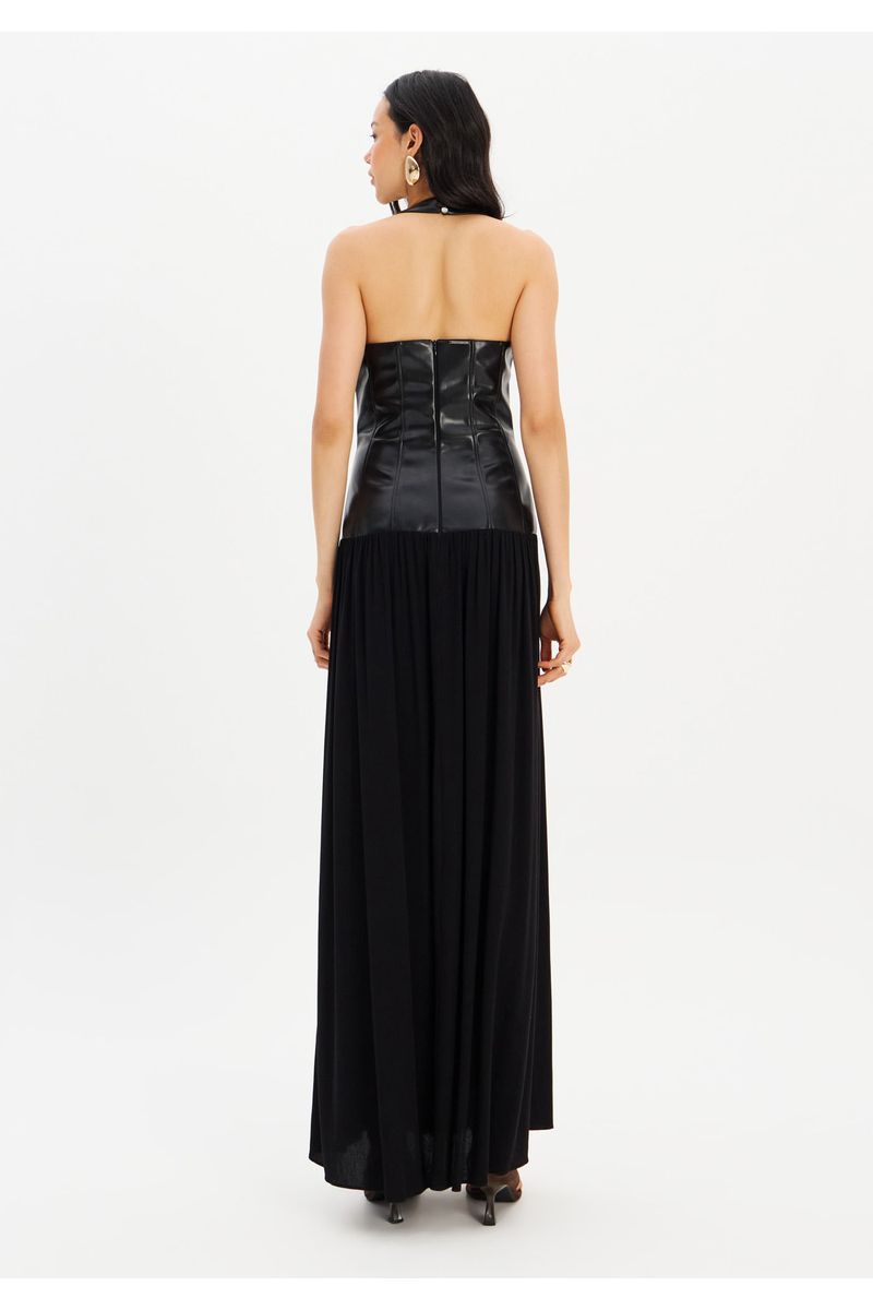 Vestido Super Midi Com Recortes