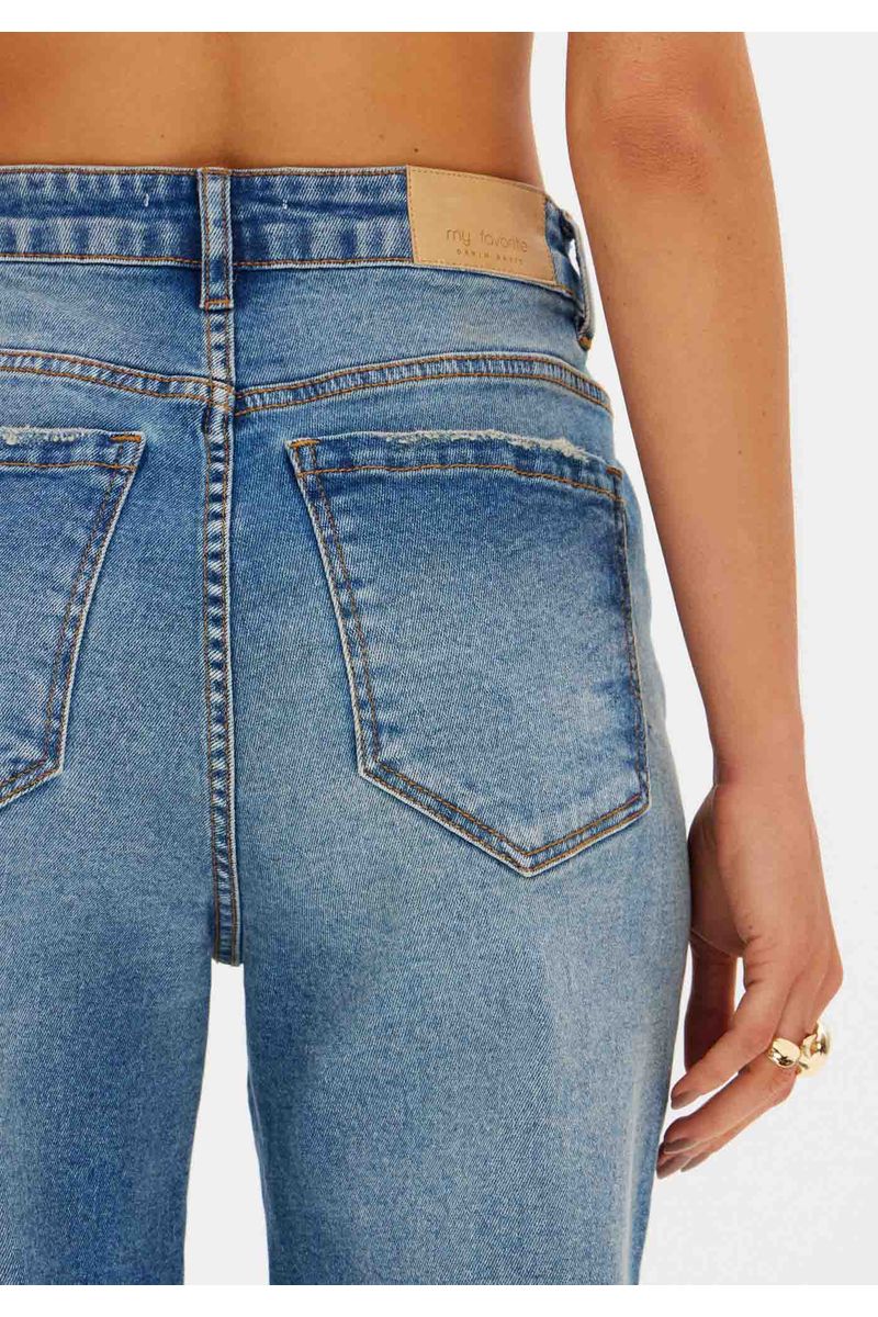 Calça Jeans Mom Cintura Alta