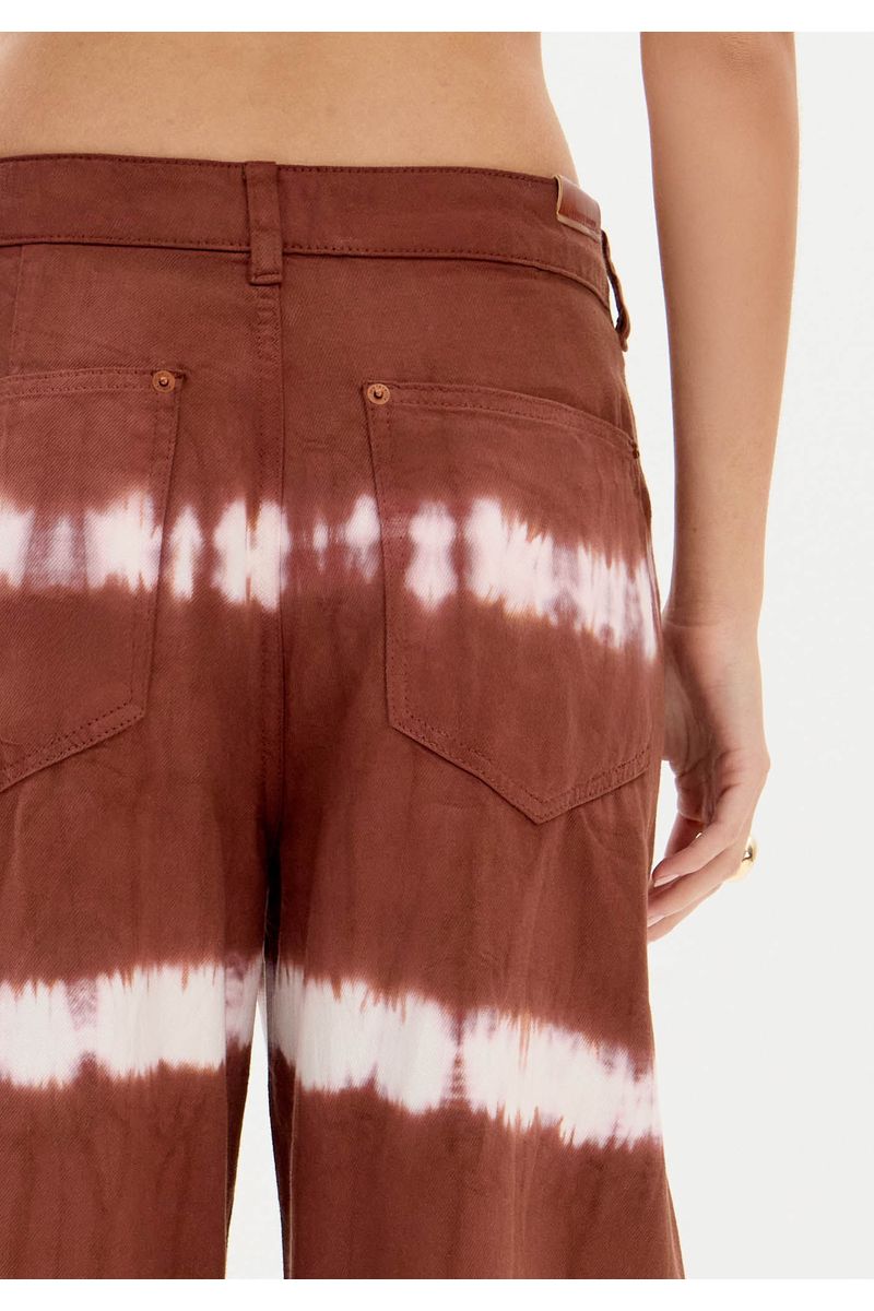 Calça Sarja Wide Leg Cintura Média