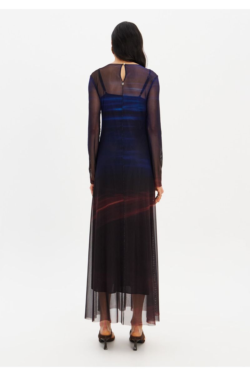 Vestido Super Midi Manga Longa