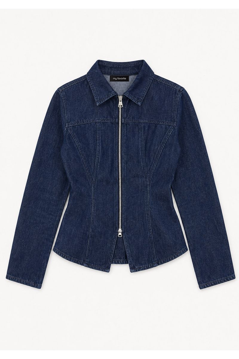 Camisa Jeans Com Zíper