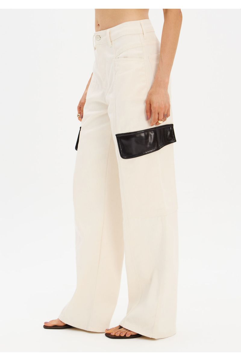 Calça Sarja Full Length Cintura Média