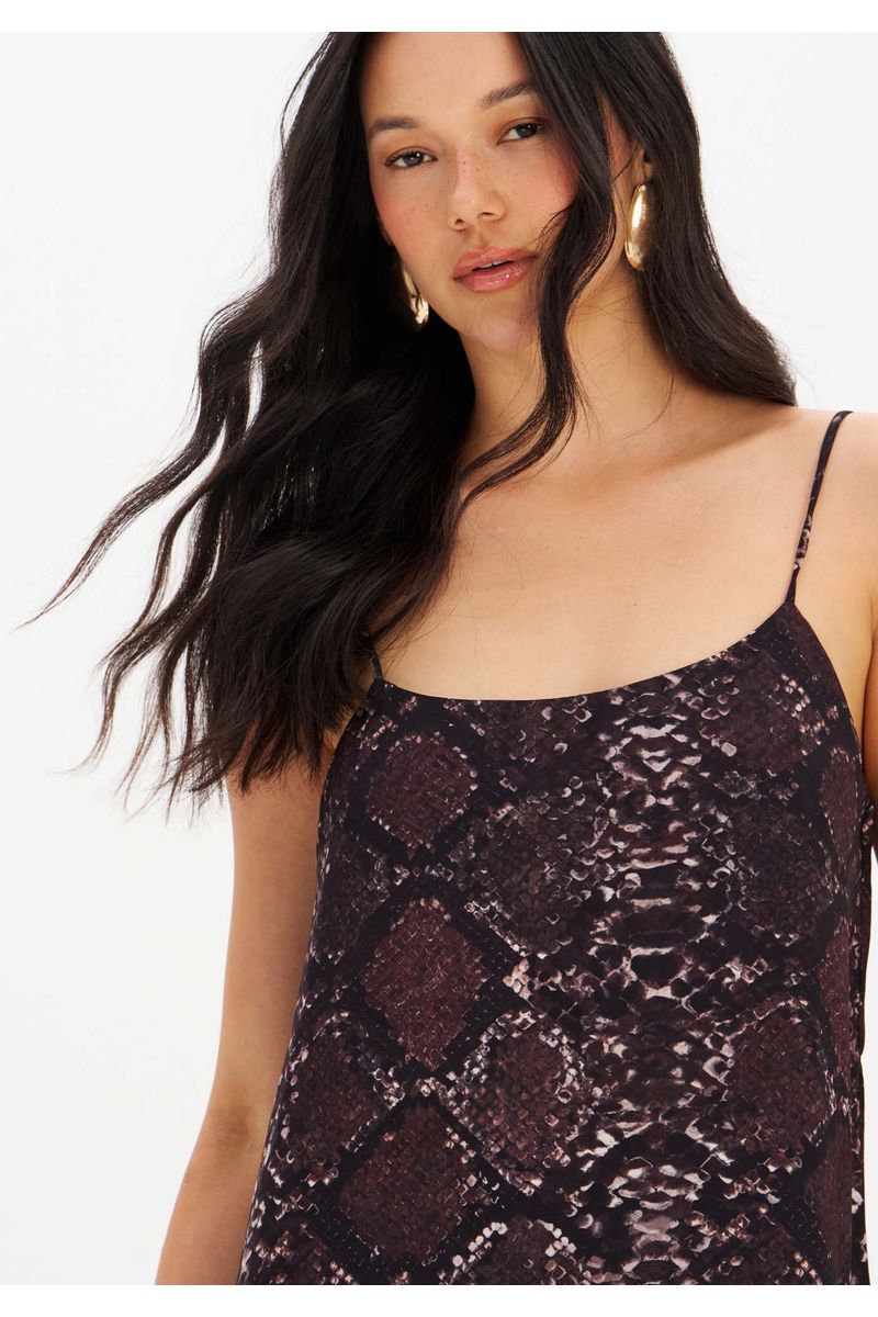 Vestido Super Midi Com Alças Estampado