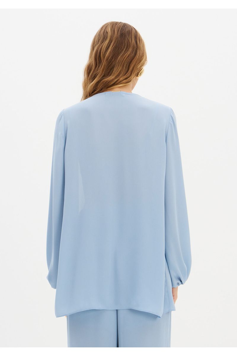 Blusa Chiffon Com Faixa E Top