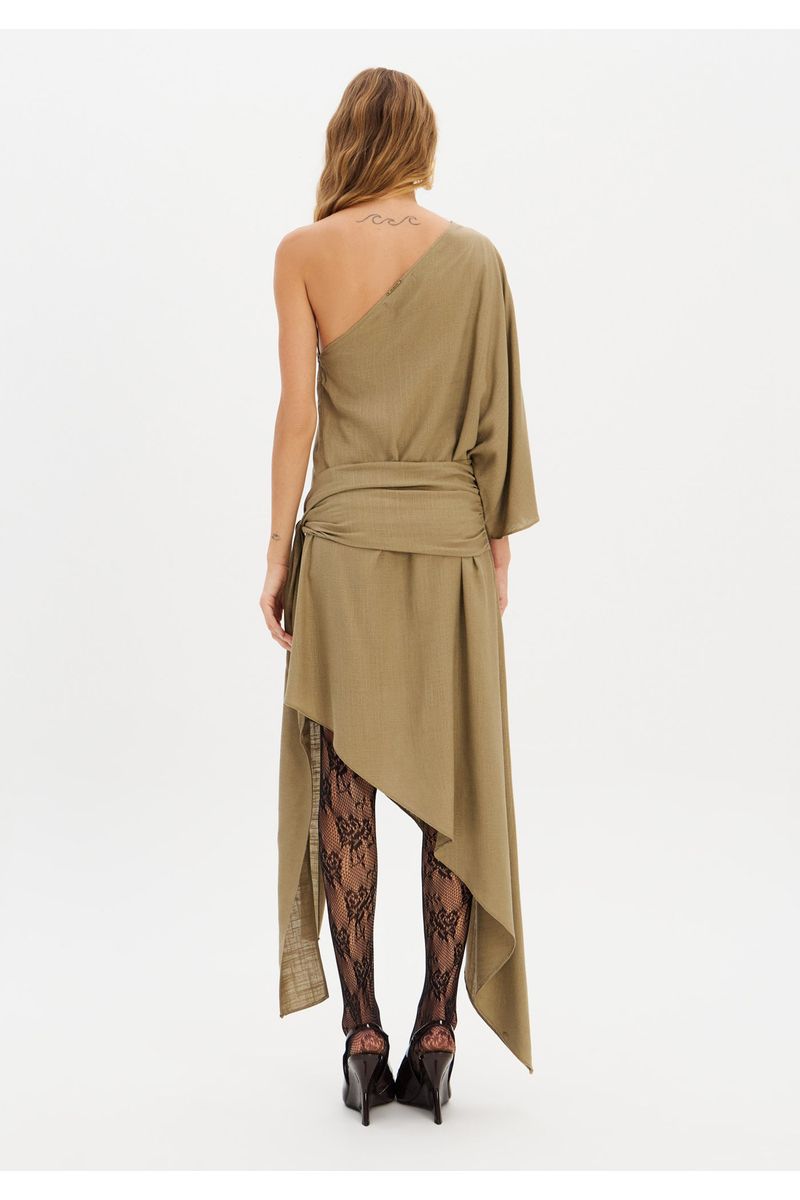 Vestido Super Midi Assimétrico