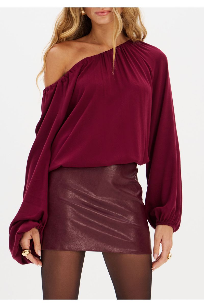 Vestido Curto Manga Longa Com Pu