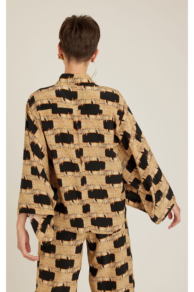 Camisa Manga  Kimono Seda Burity