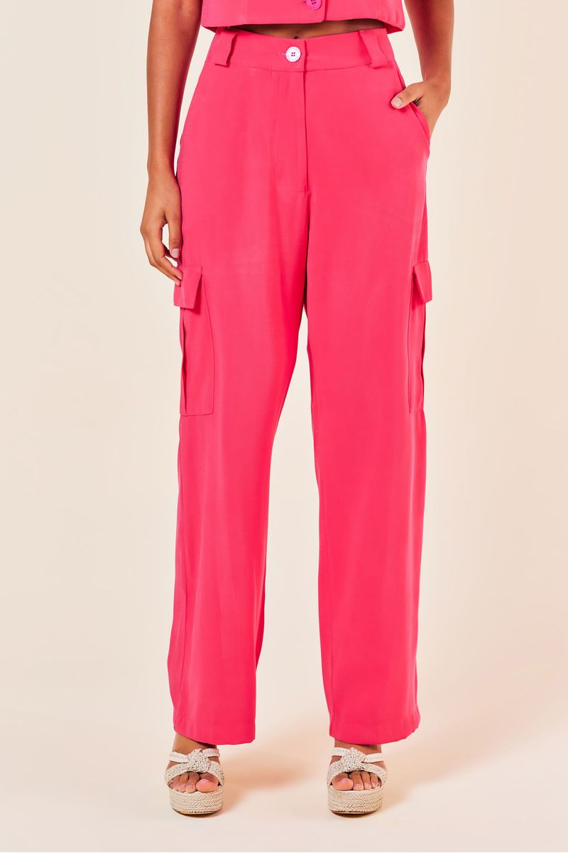 CALCA ALFAIATARIA CARGO-MAGENTA