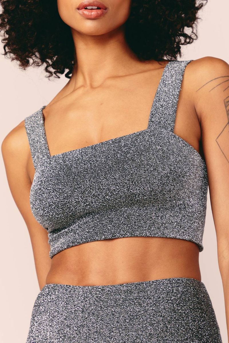TOP LUREX ALCA LARGA -PRETO / PRATA