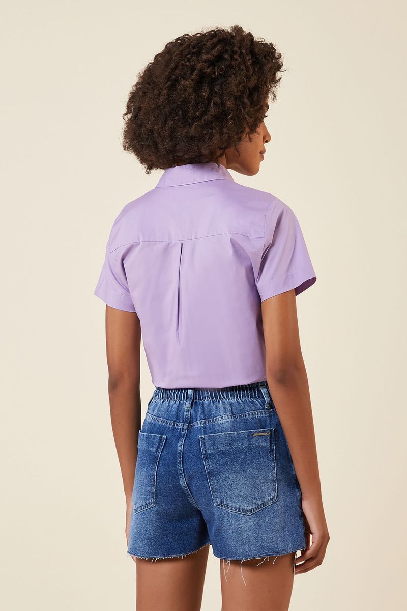 SHORT BOLSO FACA JEANS ESCURO