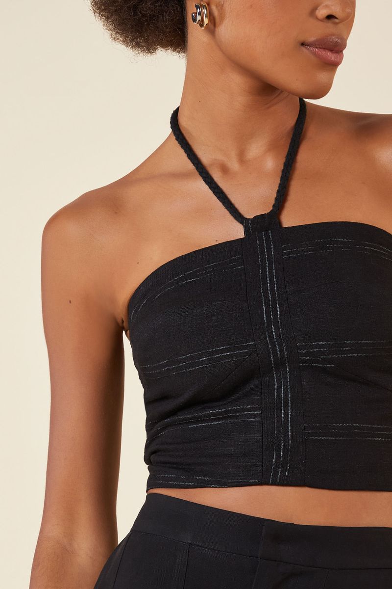 CROPPED LINHO RISCADO PRETO /  BRANCO