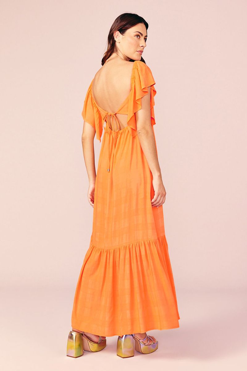 VESTIDO DECOTE COSTAS-ORANGE
