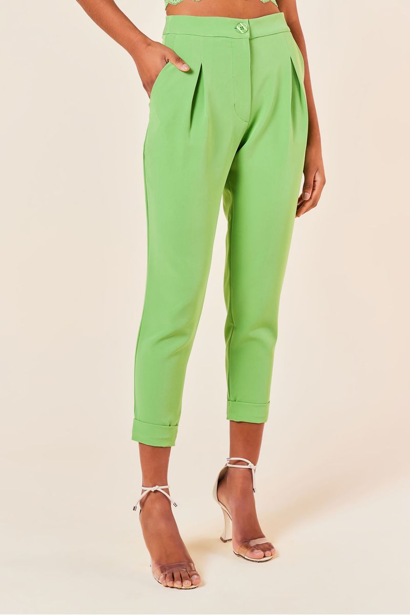 CALÇA CIGARRETE DE ALFAIATARIA - JADE