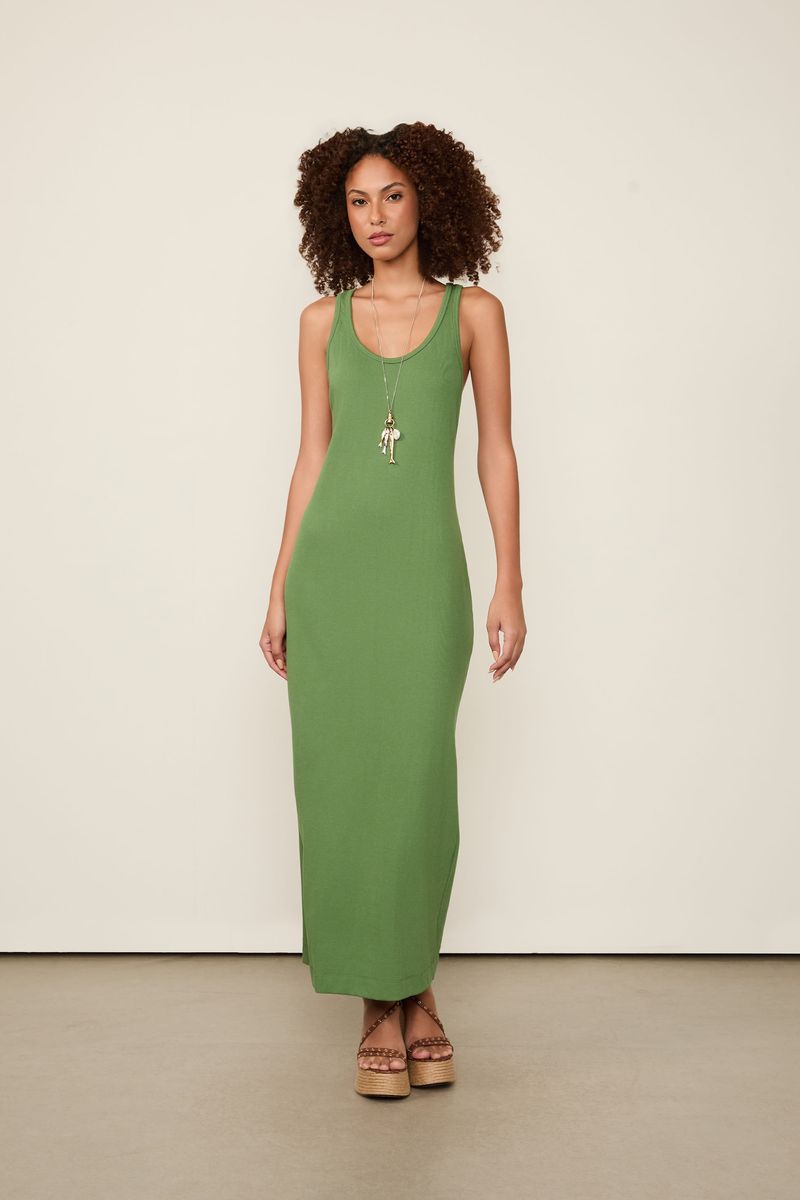 Vestido Rib Decote Nadador Smp