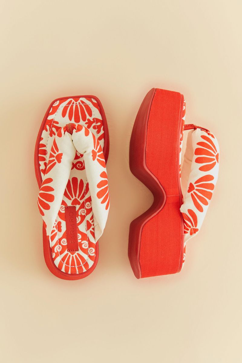 Sandália Puffer Platform Estampada
