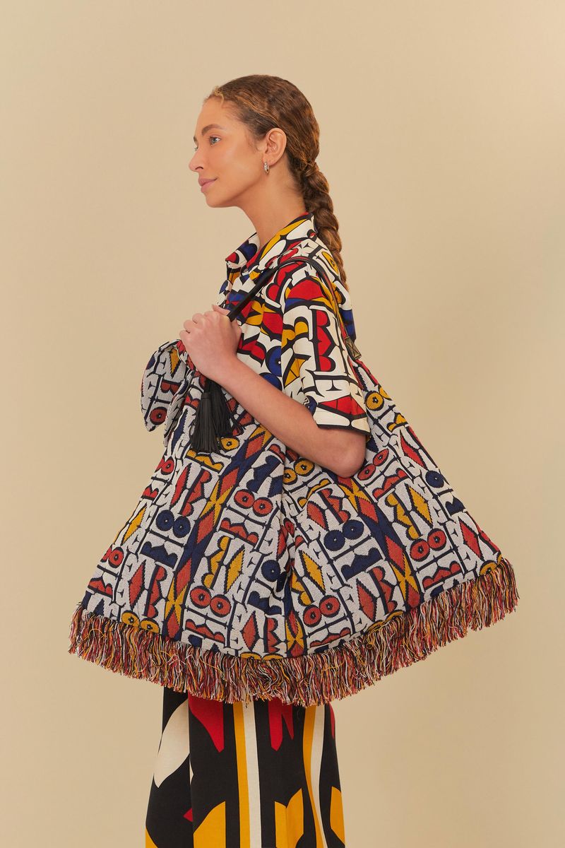 Bolsa Jacquard Estampada Farmrio