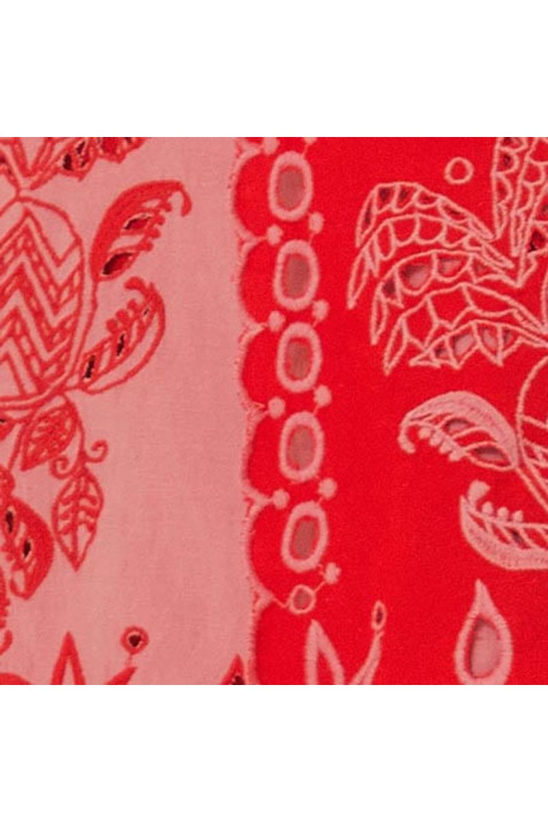 Saia Midi Bordada Estampada Kauai