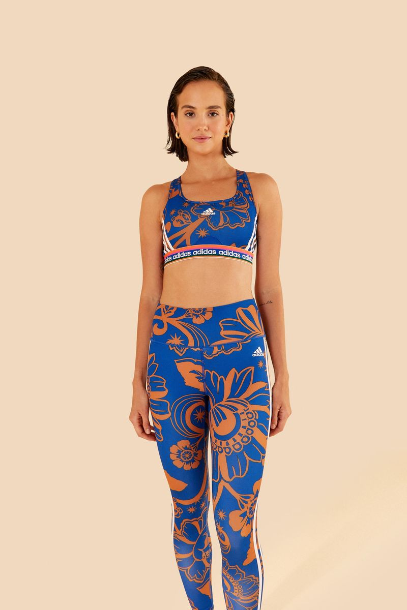 Legging Adidas Estampada Boho Flower Royal
