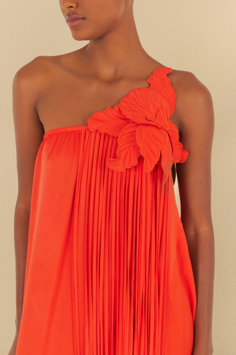 Vestido Artesanal Flor Com Franja