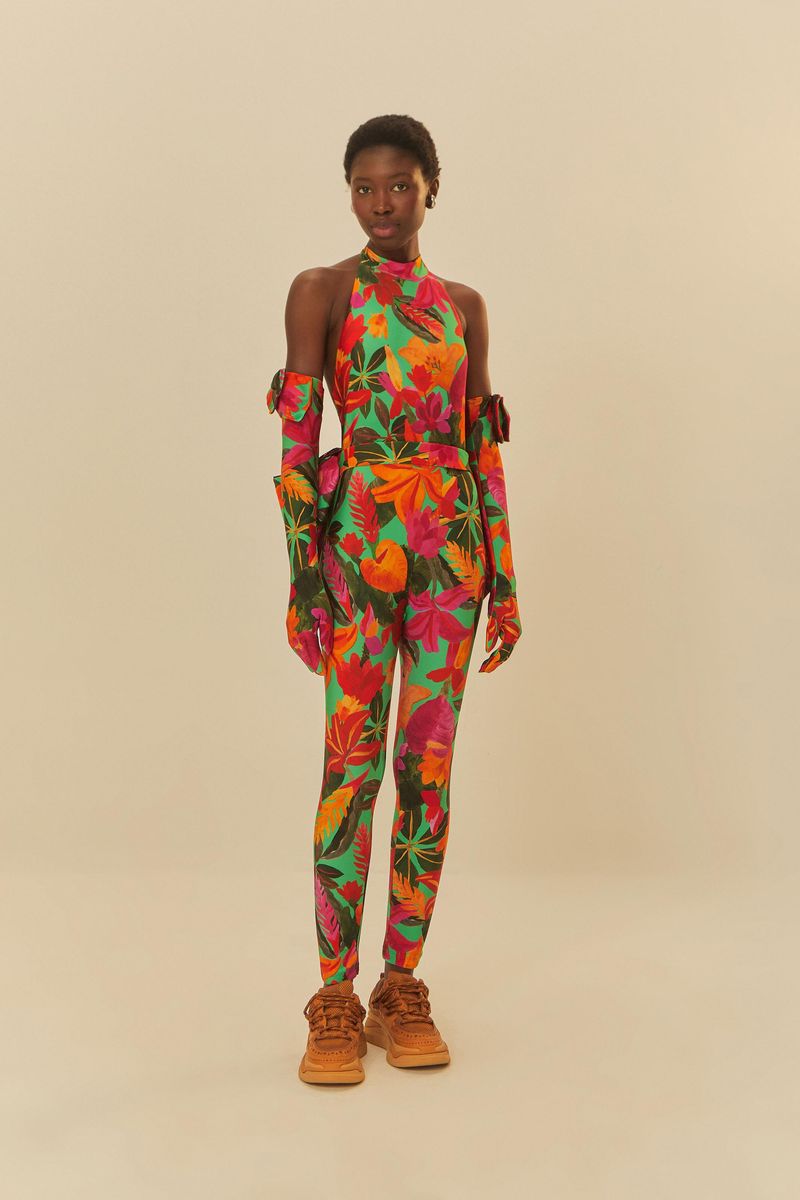 Luva Estampada Floral Tropical