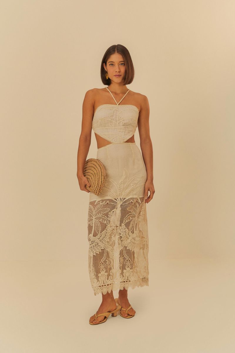 Vestido Guipure Tropical