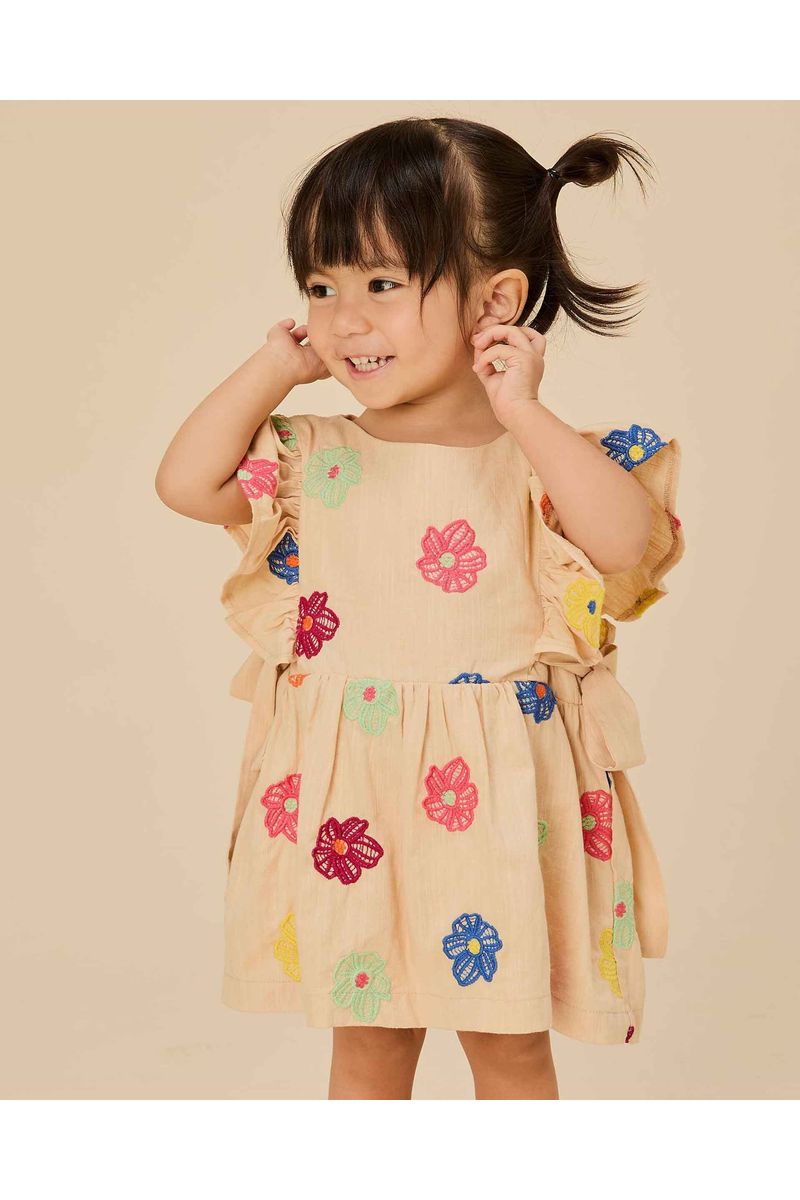Vestido Bebe Flores Coloridas