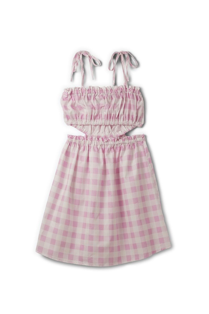 Vestido Xadrez Poa Lilas
