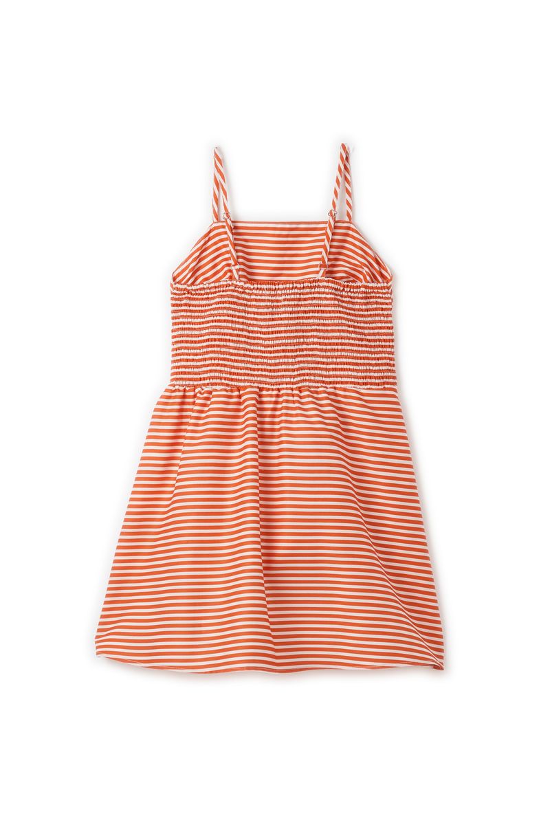 Vestido Listra Bicolor Vermelha