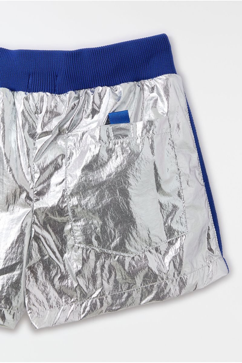 Short Metalizado Prata