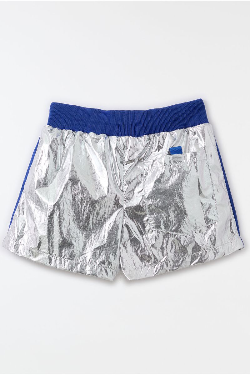 Short Metalizado Prata