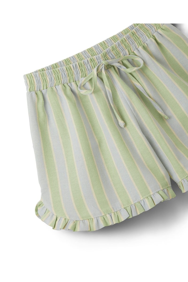 Short Fio Tinto Listrado Jardim Doce