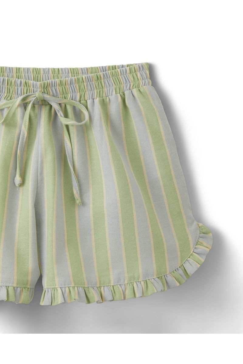 Short Fio Tinto Listrado Jardim Doce
