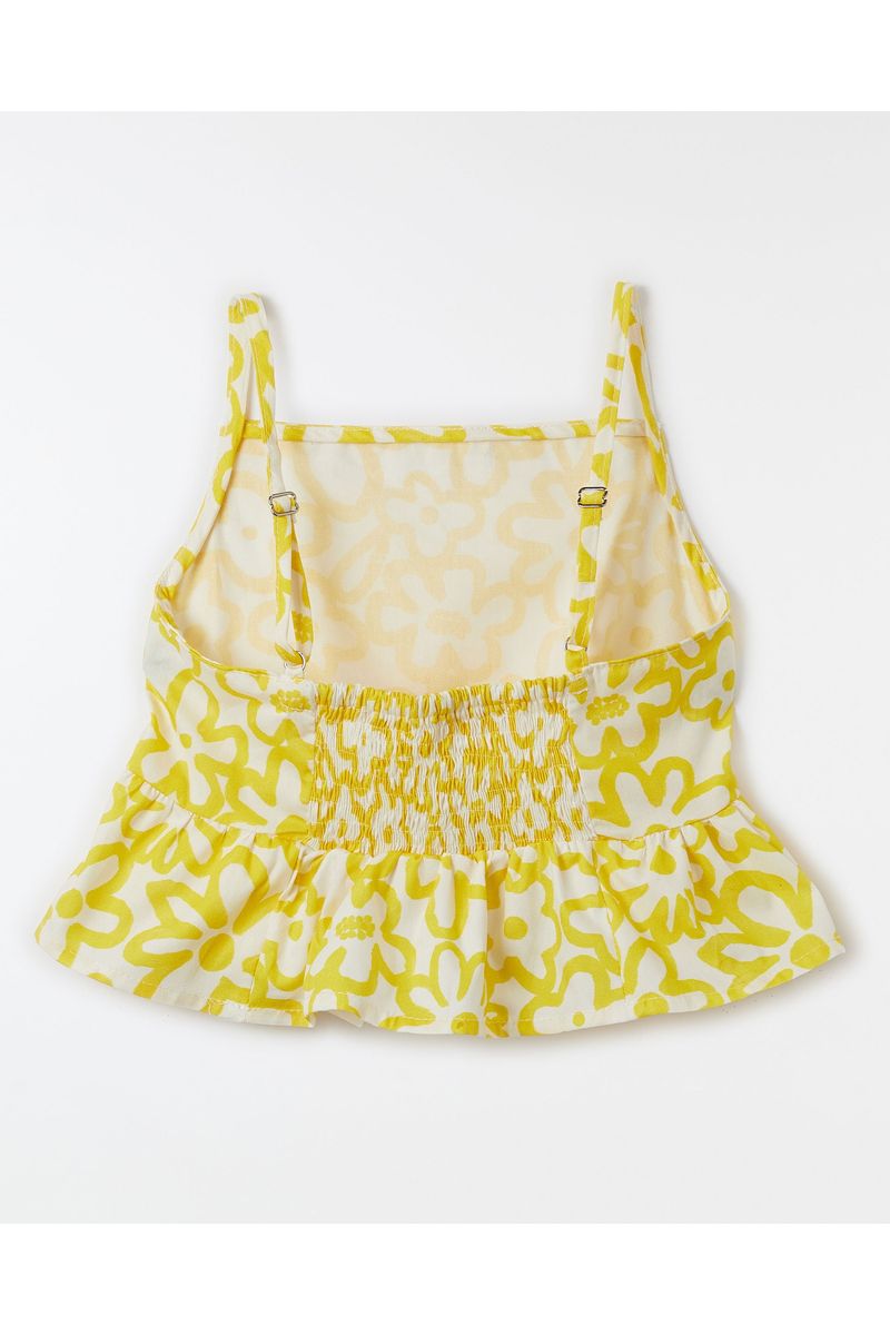 Top Blu Bicolor Amarelo