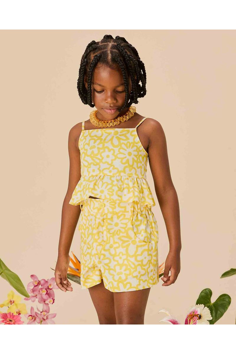Top Blu Bicolor Amarelo