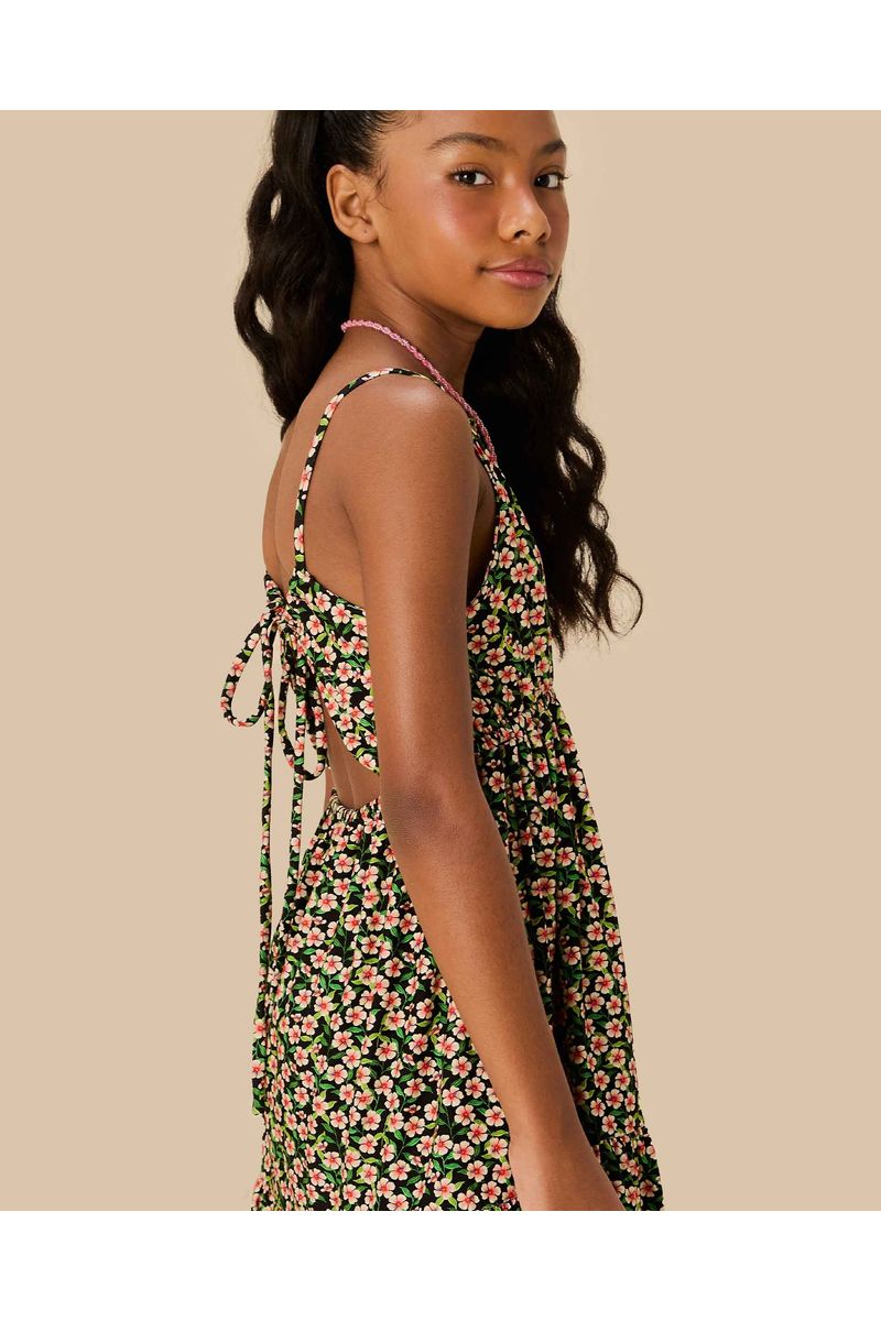 Vestido Malha Hibiscos Mini