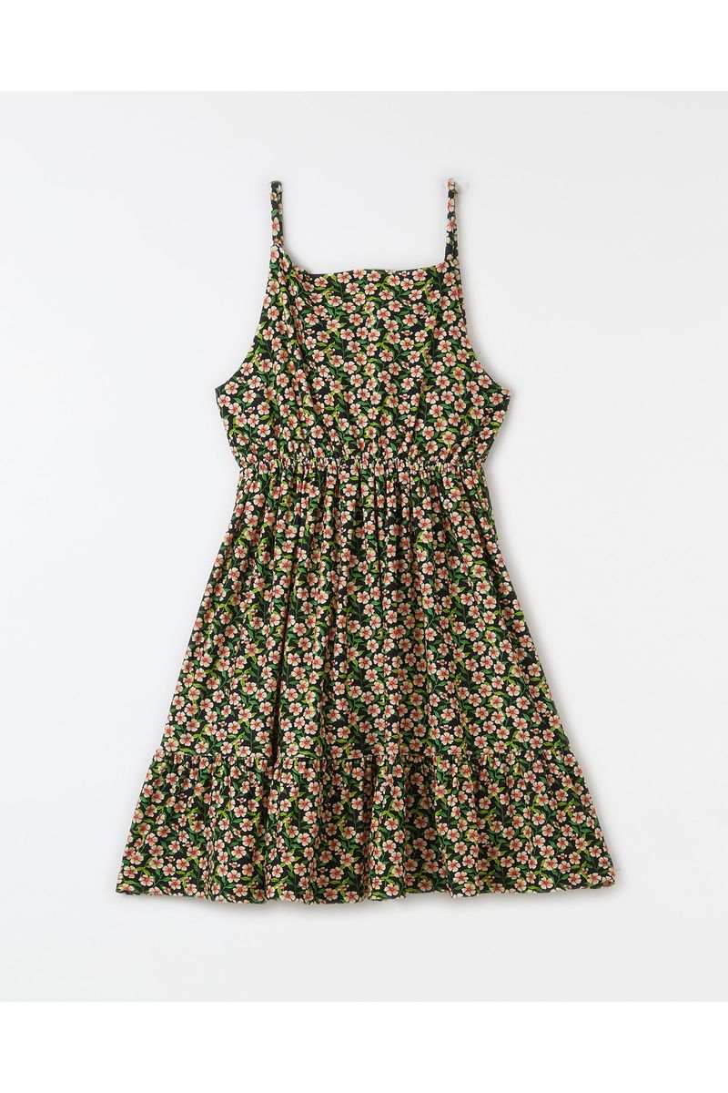 Vestido Malha Hibiscos Mini