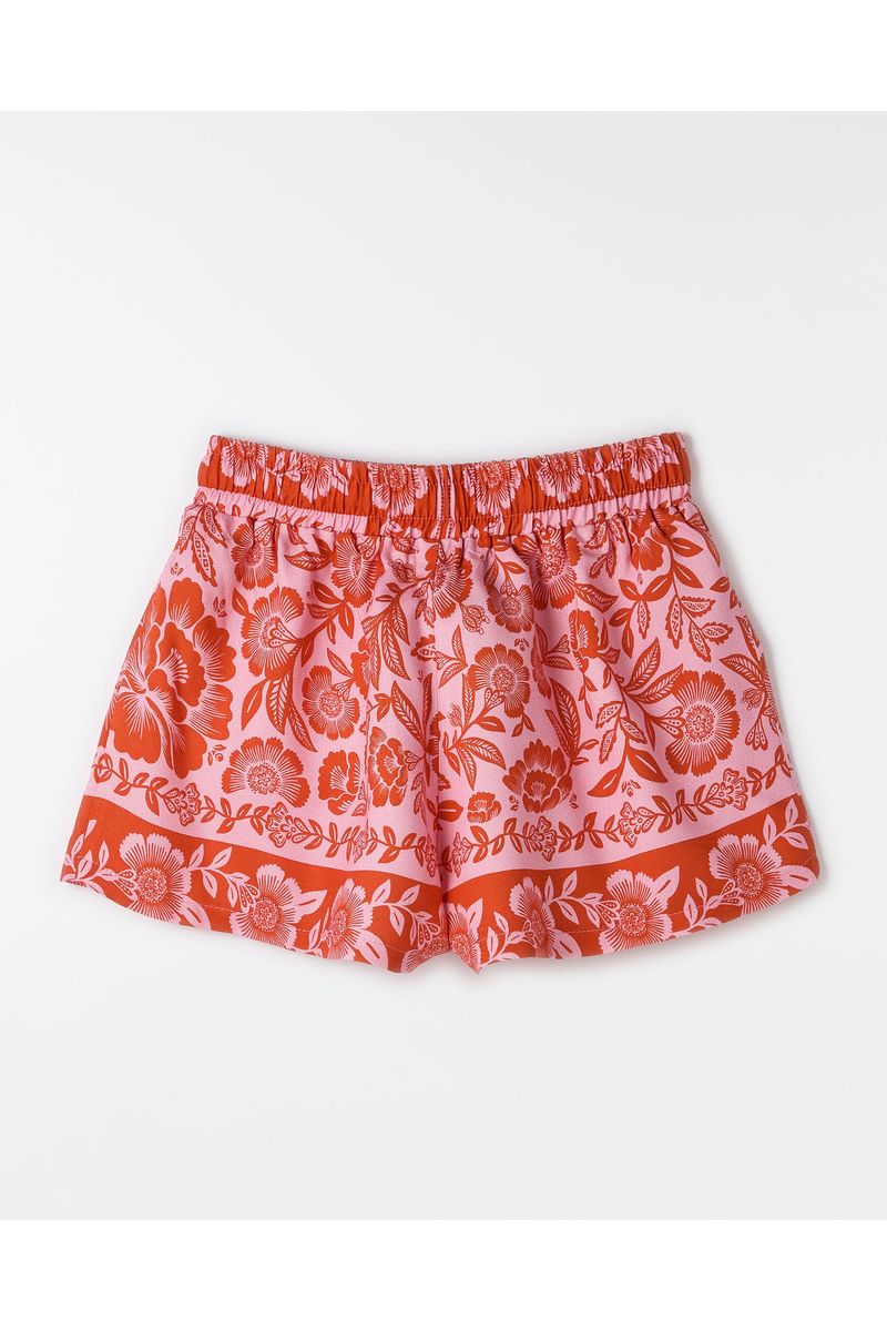 Short Jardim Romance Rosa e
