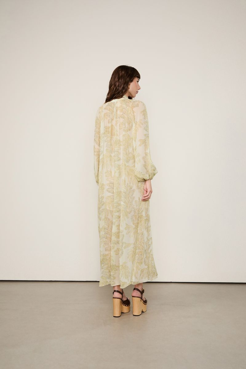 Chemise De Georgette Decote v Estampado