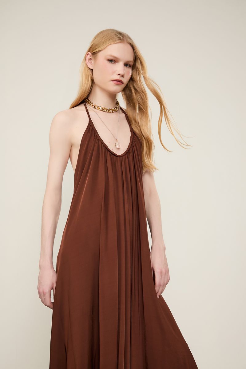 Vestido Jersey Midi Amplo Adornos