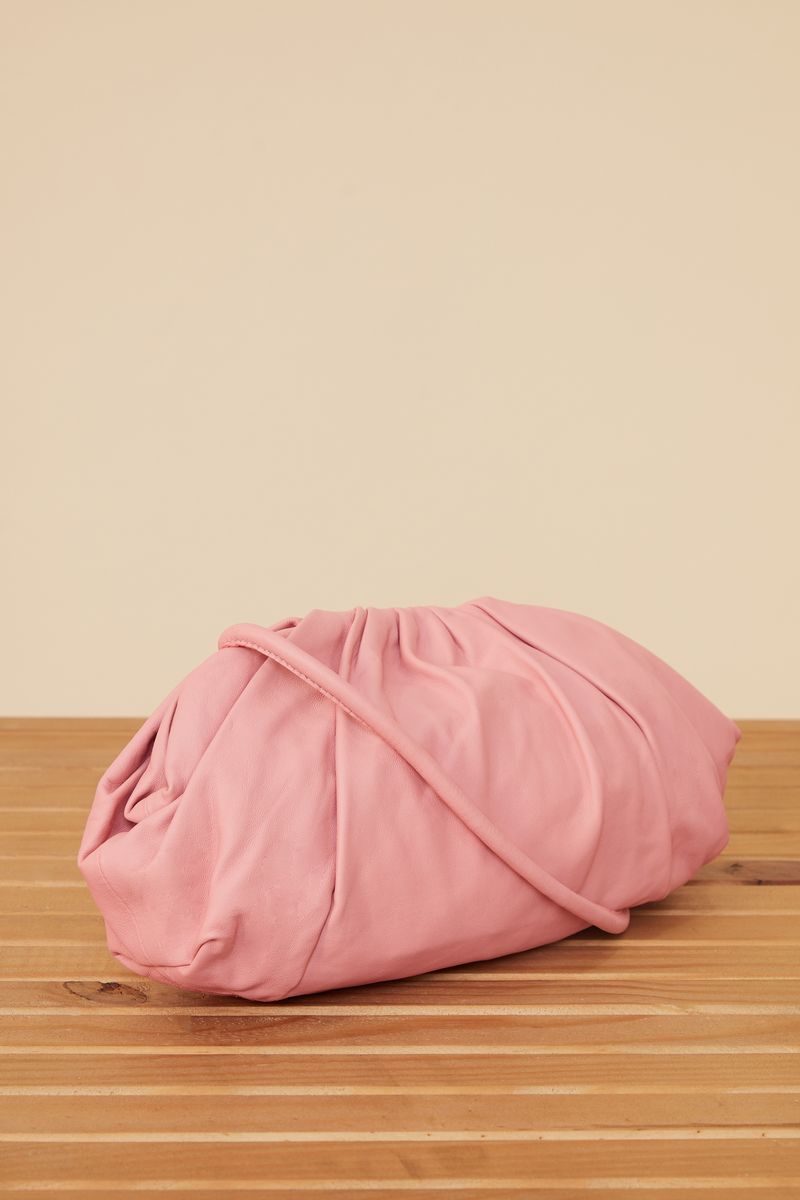 Bolsa De Couro Bucket Rosa