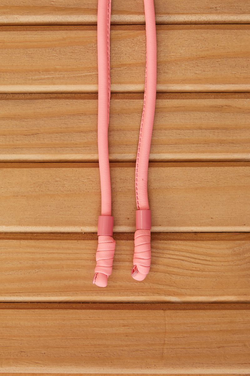Cinto De Couro Rolotê Ponteira Rosa