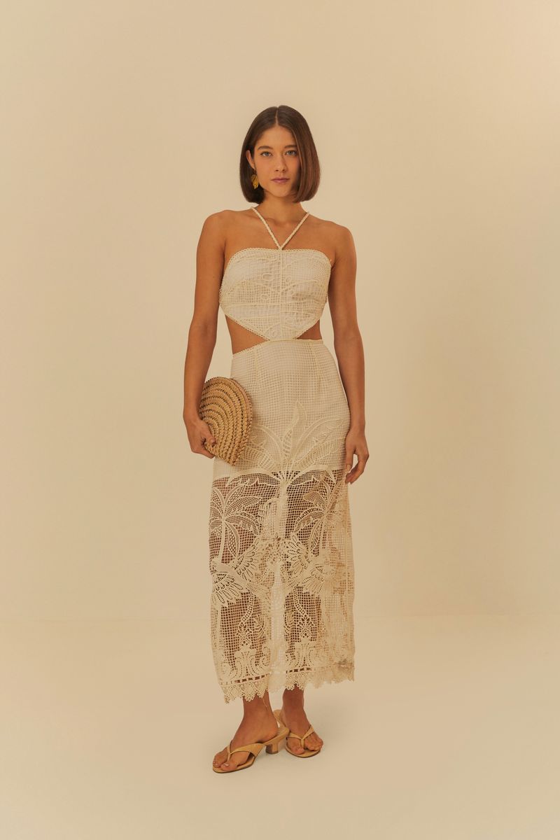 Vestido Guipure Tropical