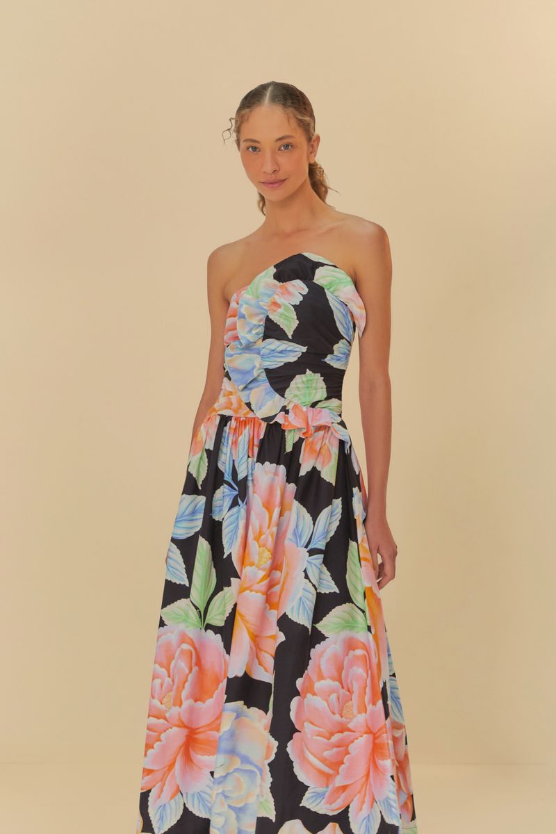 Vestido Cropped Estampado Floral Sofia