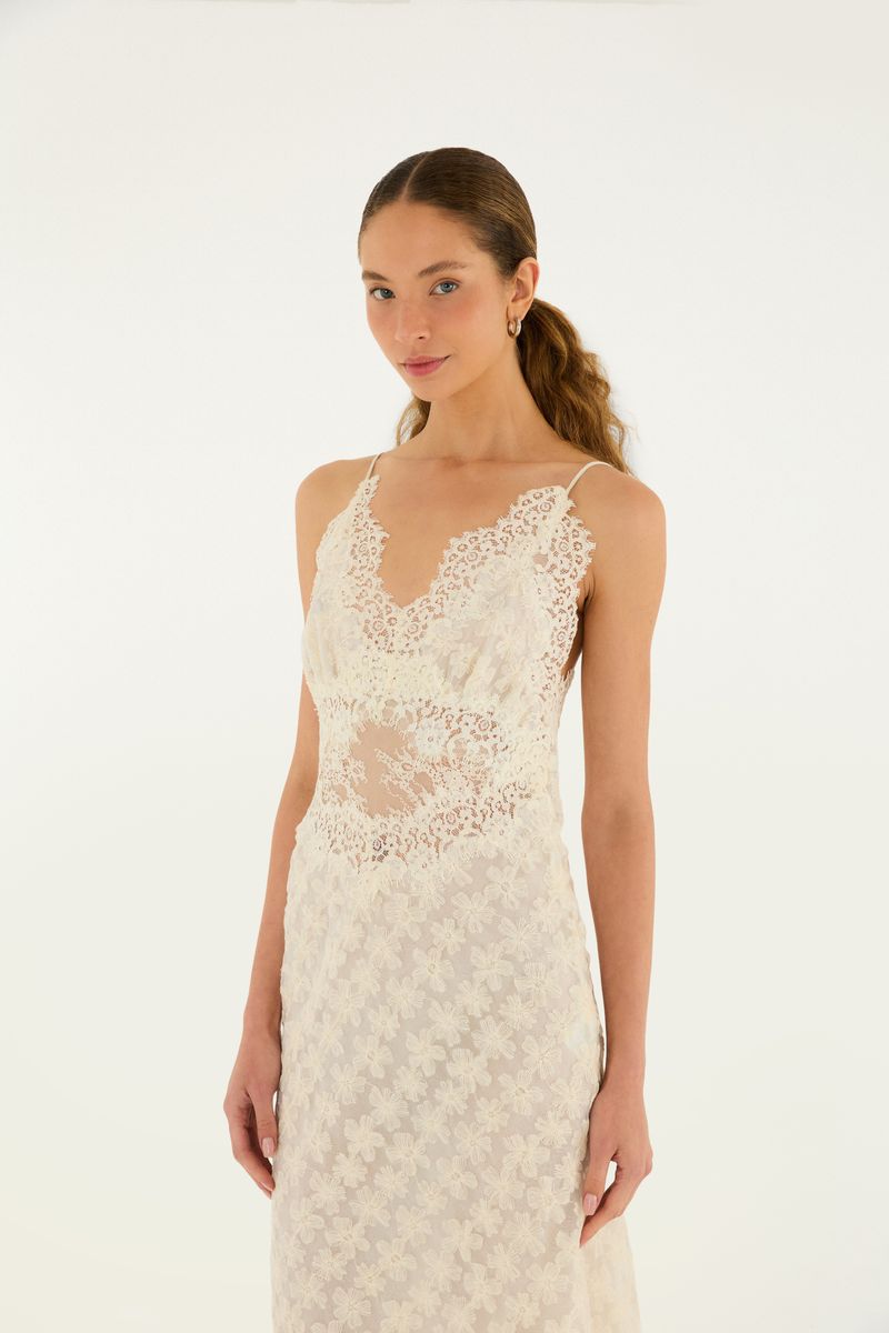 Vestido Renda Bordada Artesanal