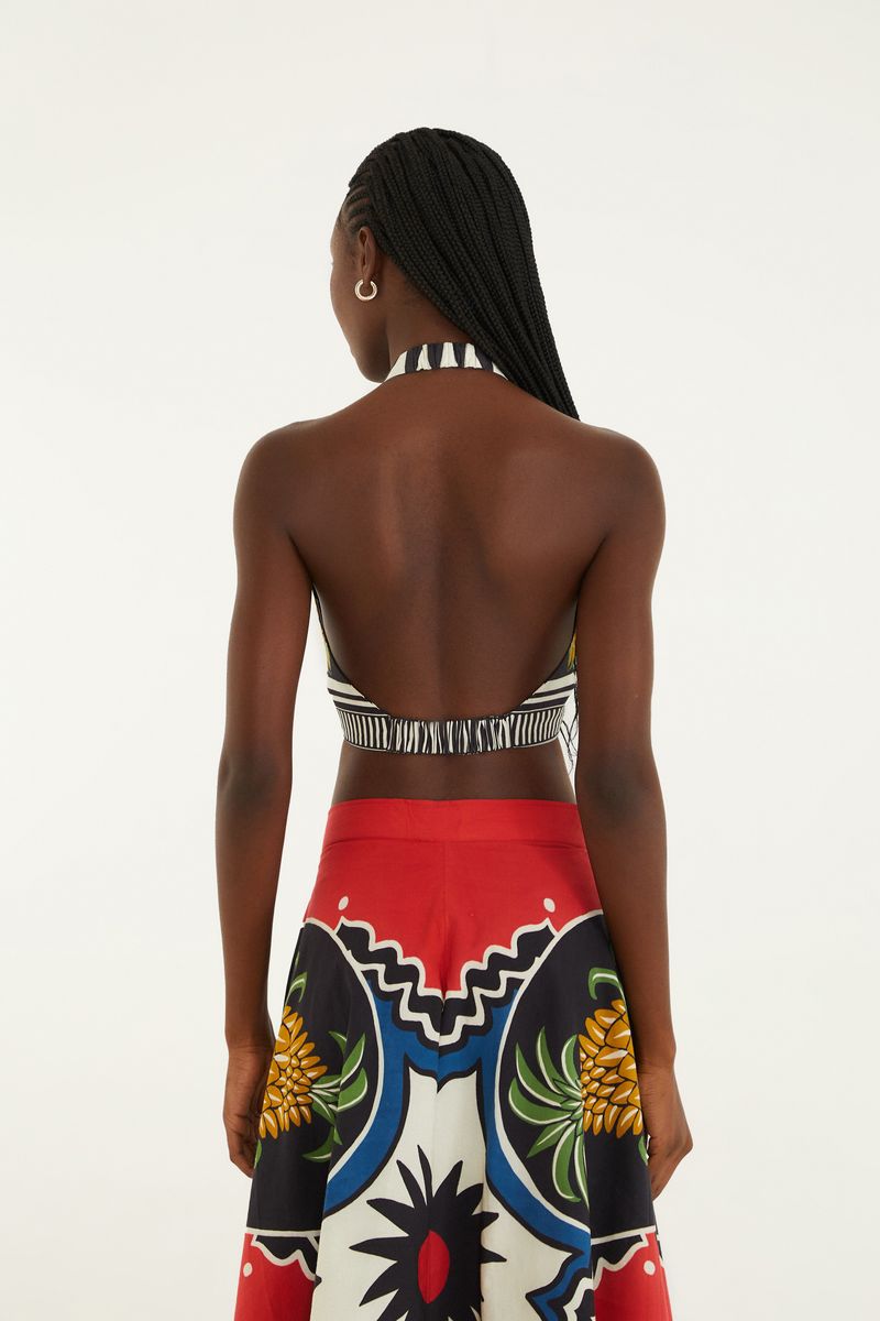 Top Double Estampado Abacaxi Tropical