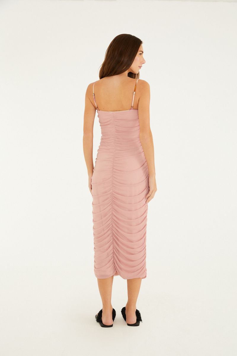 Vestido Midi Tule Rosa s